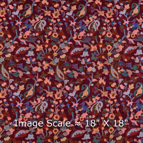 Buy Premium Digital Twill Dobby Plum Colour Paisley Jaal Print Poly Fabric Online 2298AH