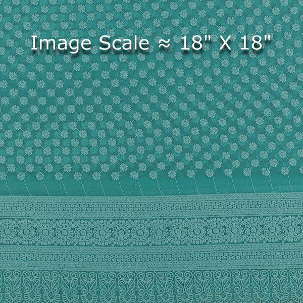 Georgette Mint Colour 49 Inches Width Schiffli Embroidered Fabric freeshipping - SourceItRight