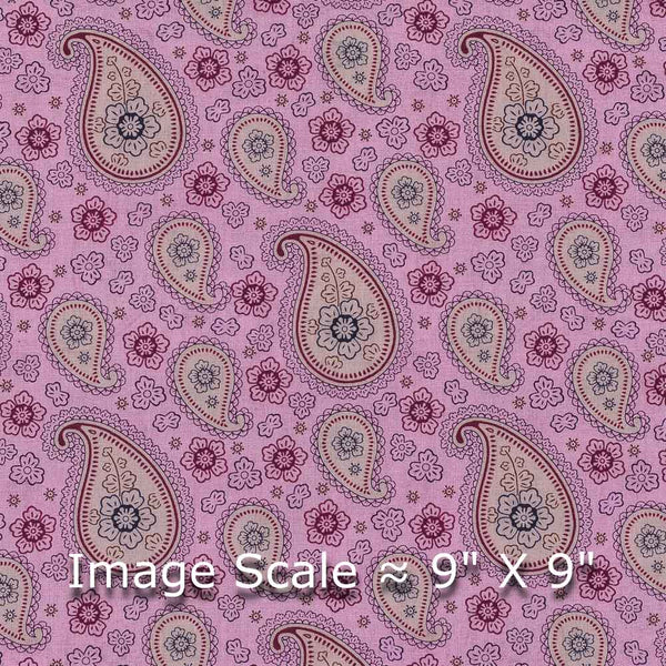 60's Soft (Silklized) Cotton Lavender Pink Colour Paisley Print 43 Inches Width Fabric freeshipping - SourceItRight