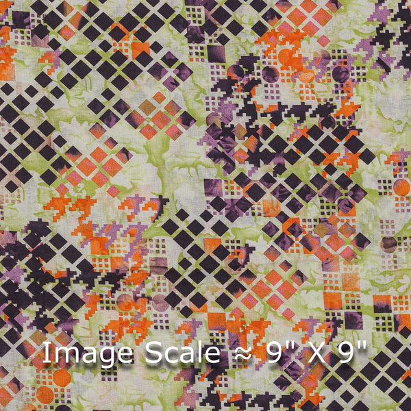 60's Soft (Silklized) Cotton Cream Yellow Colour Geometric Print 43 Inches Width Fabric freeshipping - SourceItRight