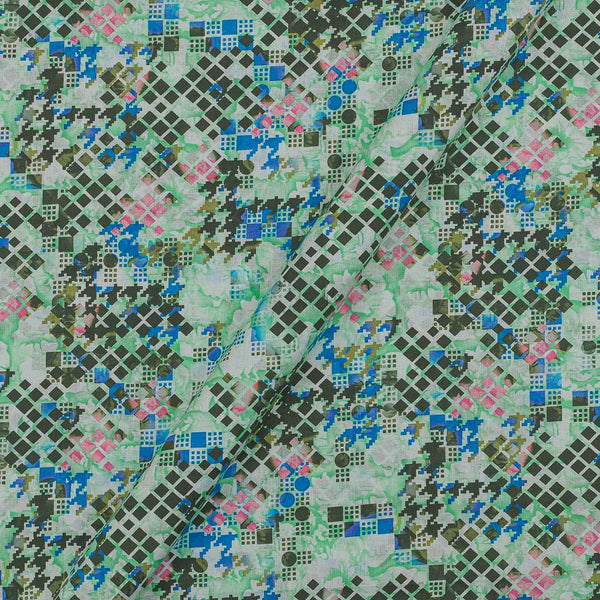 60's Soft (Silklized) Cotton Off White Colour Geometric Print 43 Inches Width Fabric freeshipping - SourceItRight