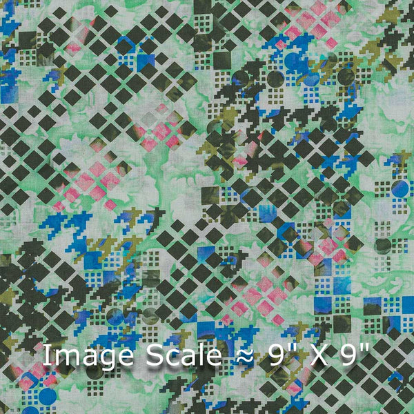 60's Soft (Silklized) Cotton Off White Colour Geometric Print 43 Inches Width Fabric freeshipping - SourceItRight