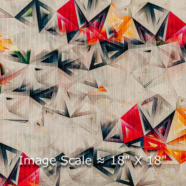 Crepe Type Beige Cream Colour Digital Geometric Print Tikki & Thread Embroidered Flowy 43 Inches Width Fabric freeshipping - SourceItRight