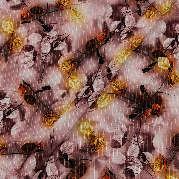 Crepe Type Brown Colour Digital Floral Jaal Print Tikki & Thread Embroidered Flowy 42 Inches Fabric freeshipping - SourceItRight