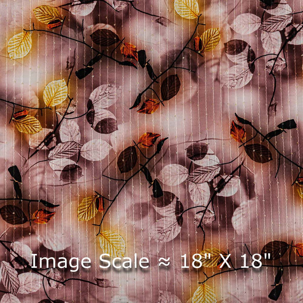 Crepe Type Brown Colour Digital Floral Jaal Print Tikki & Thread Embroidered Flowy 42 Inches Fabric freeshipping - SourceItRight