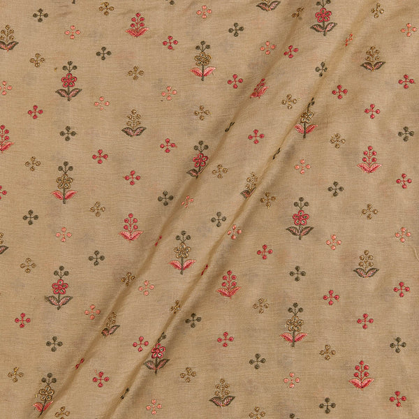 Buy Dolla Silk Feel Beige Colour Thread Embroidered Fabric Online 3047A