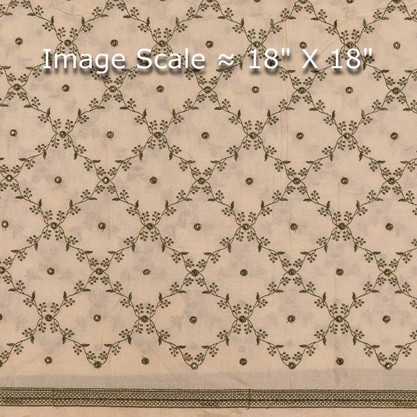 Buy Dolla Silk Feel Beige Colour Thread Embroidered Fabric Online 3048