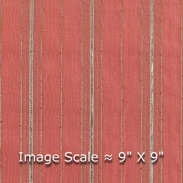 Buy Chanderi Feel Sugar Coral Colour Gota Patti & Thread Embroidered Fabric Online 3118D