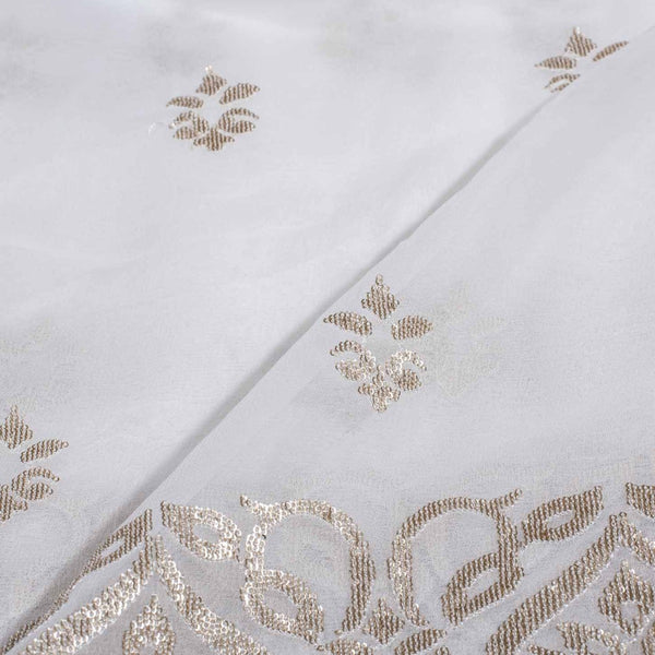 Dyeable Gold Sequence Embroidered Viscose Georgette Fabric With Daman 54 inch Width freeshipping - SourceItRight