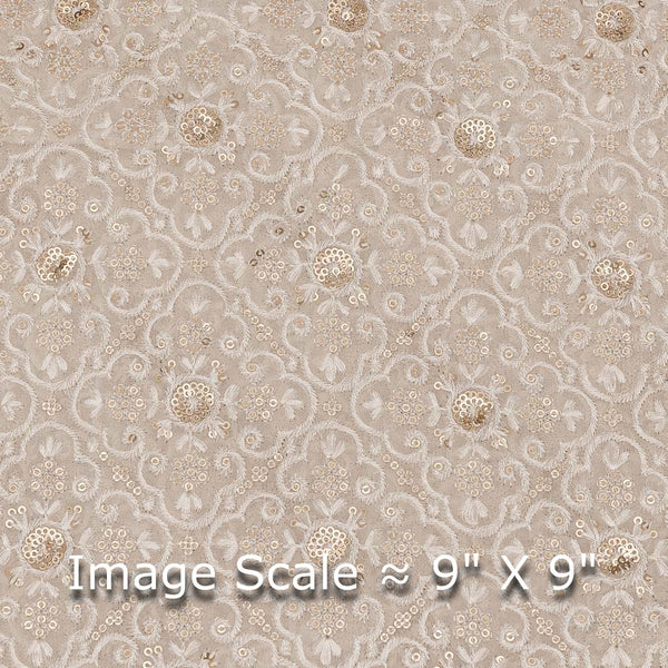 Dyeable Georgette Pearl White Colour 42 Inhces Width Sequence And Thread Embroidered Fabric freeshipping - SourceItRight
