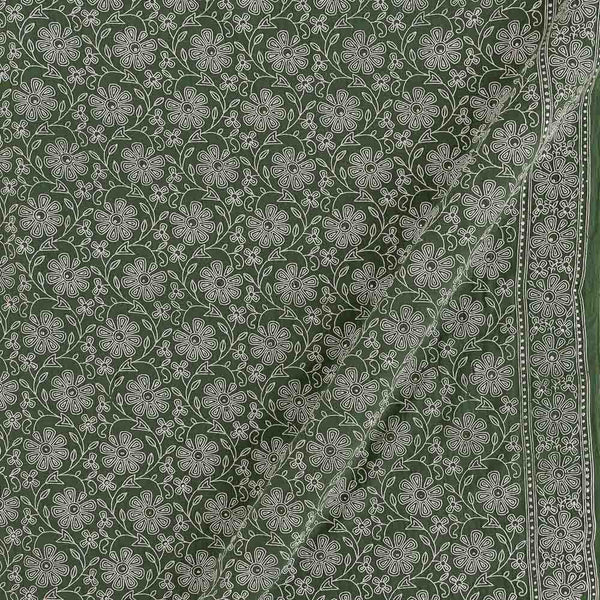 Buy Georgette Cambridge Blue Colour Floral Jaal Rubber Print Poly Fabric 3307AA Online
