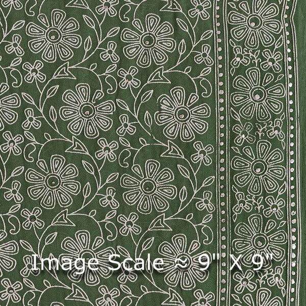 Buy Georgette Cambridge Blue Colour Floral Jaal Rubber Print Poly Fabric 3307AA Online