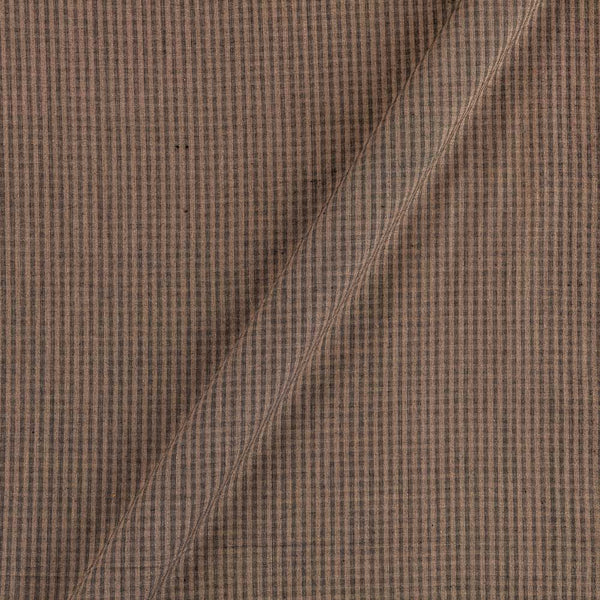 South Cotton Beige X Black Cross Tone Mini Check Washed Fabric 4115E