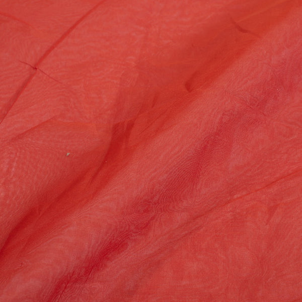 Resham Organza Orange Colour Semi Nylon Fabric freeshipping - SourceItRight