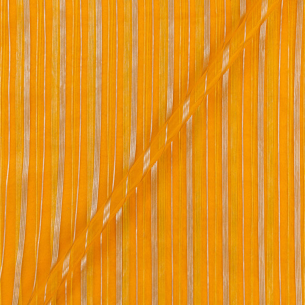 Buy Organza Turmeric Yellow Colour Jari Lining Dyed Fabric Online 4126AJ