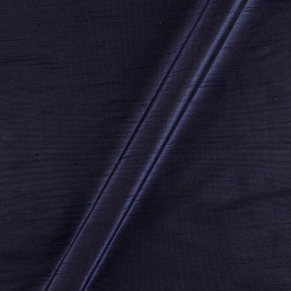 Buy Banarasi Raw Silk [Artificial Dupion] Midnight Blue Colour Dyed Fabric 4216W Online