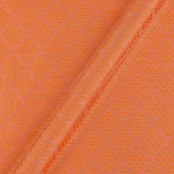 Buy Art Dupion Brocade Peach Orange Colour Jacquard Butta Fabric Online 6020P