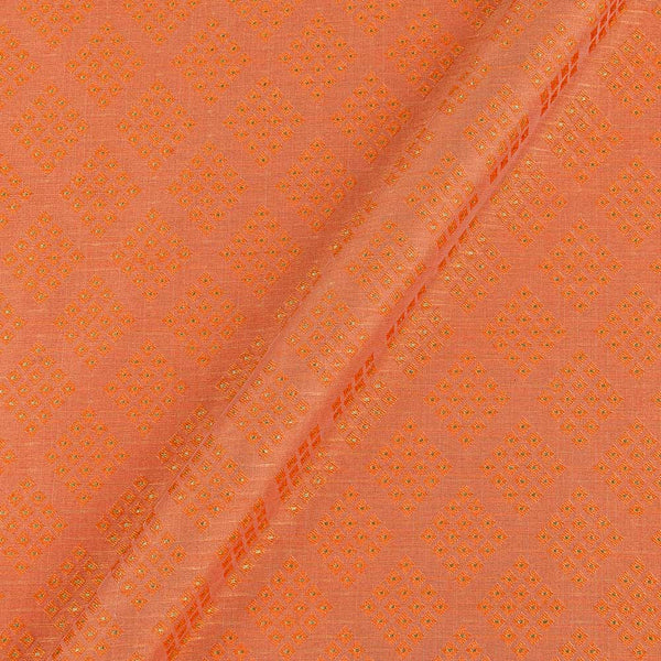 Buy Art Dupion Brocade Peach Orange Colour Jacquard Butta Fabric Online 6020P