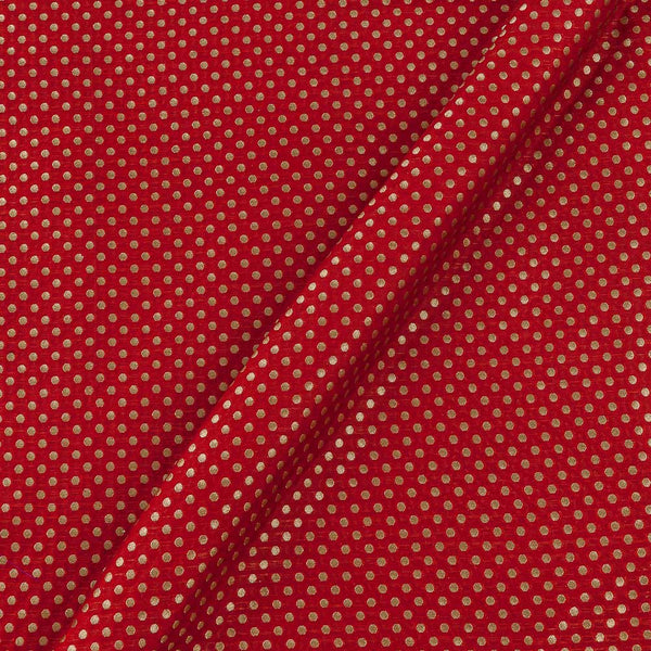 Katan Silk Banarasi Jacquard Butta Red Colour Fabric Online 6077B