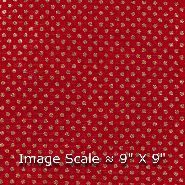 Katan Silk Banarasi Jacquard Butta Red Colour Fabric Online 6077B