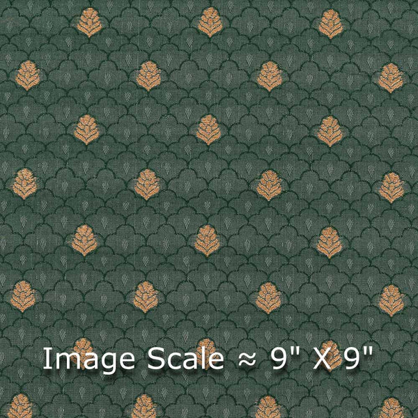 Buy Resham Butti Grass Green Colour Banarasi Jacquard Fabric Online 6080D