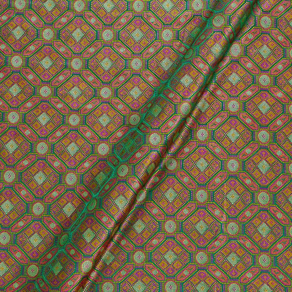Silk Feel Green Two Tone 43 Inches Width Banarasi Brocade Fabric freeshipping - SourceItRight