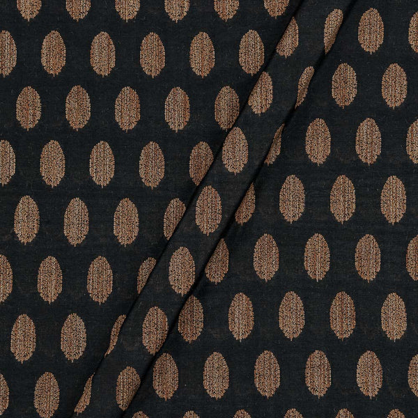 Slub Chanderi Feel Black Colour Small Butti Pattern Fancy Jacquard Fabric 7001FW
