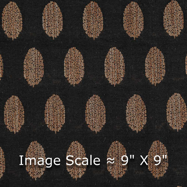 Slub Chanderi Feel Black Colour Small Butti Pattern Fancy Jacquard Fabric 7001FW