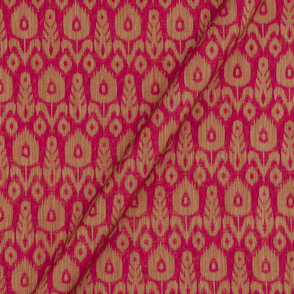 Chanderi Feel Candy Pink Colour Mughal Pattern Fancy Jacquard Fabric 7001KM