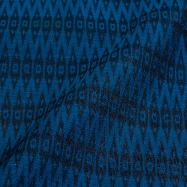 Chanderi Feel Blue Black Color Ikat Print Fancy Jacquard Fabric freeshipping - SourceItRight