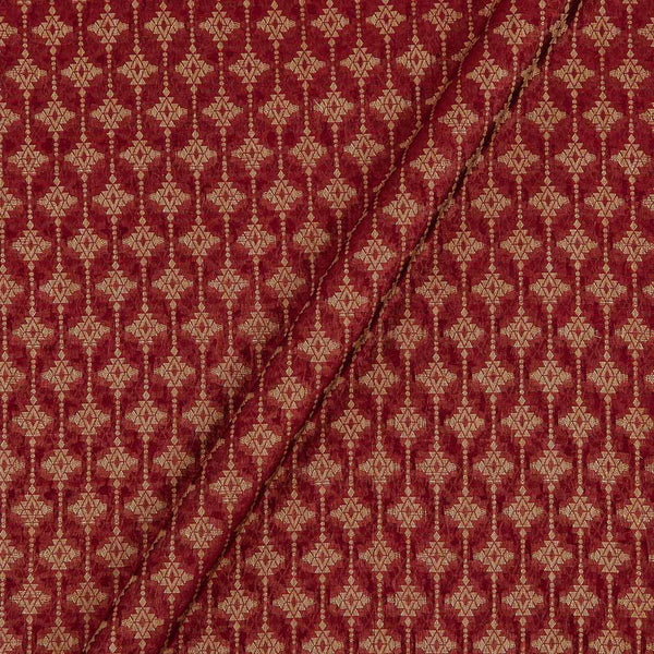 Buy Chanderi Feel Maroon Colour Geometric Pattern Fancy Jacquard Fabric 7002BK Online