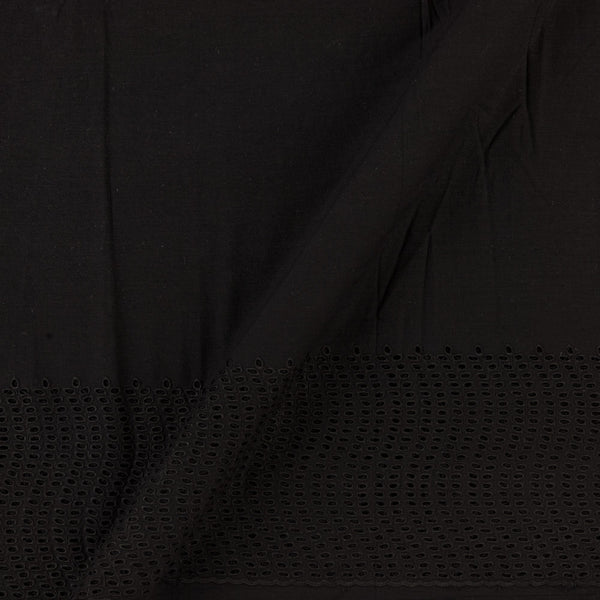 Plain Cotton Black Colour Schiffli Cut Work Daman Border Fabric Online 9029F