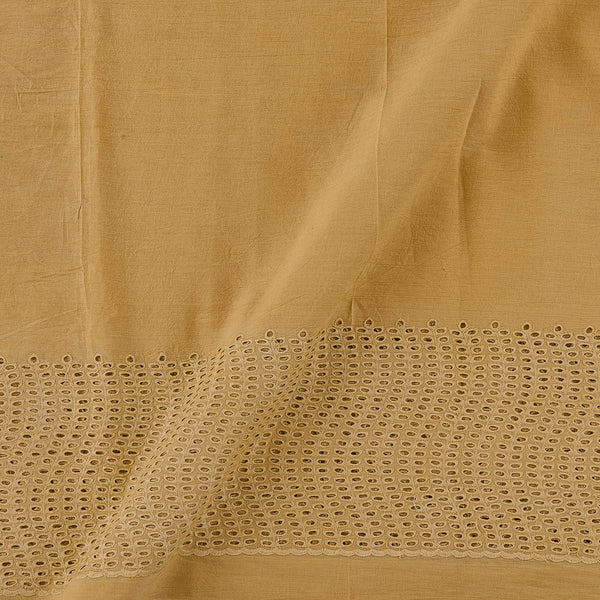 Plain Cotton Cream Colour Schiffli Cut Work Daman Border Fabric Online 9029M