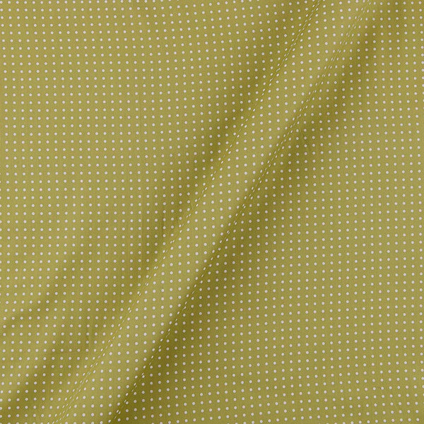 Dots Print on Pastel Green Coloured Premium Cotton Satin Fabric Online 9031A8