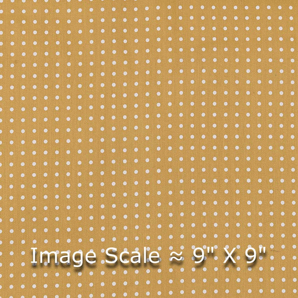 Dots Print on Golden Beige Coloured Premium Cotton Satin Fabric Online 9031A9