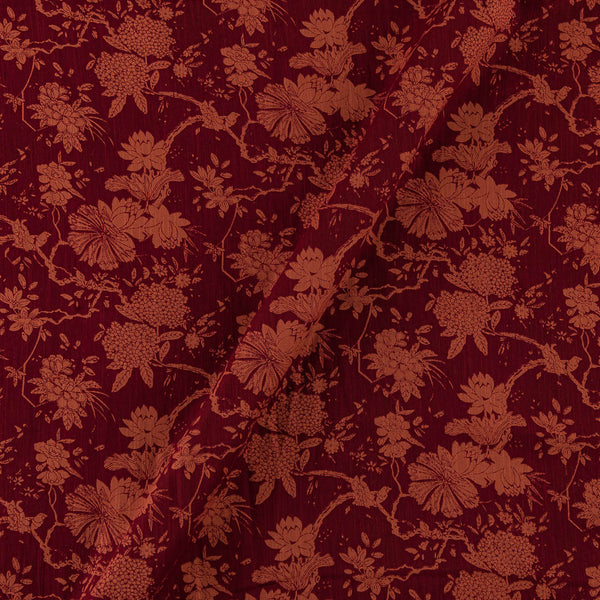 Mul Satin Maroon Colour Floral Jaal Print Fabric Online 9050AW