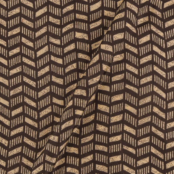 Buy Satin Feel Dark Cedar Colour Geometric Print Viscose Fabric Online 9050H
