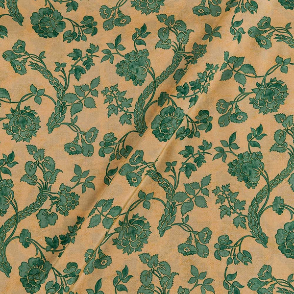 Buy Satin Feel Beige Colour Floral Jaal Print Viscose Fabric Online 9050