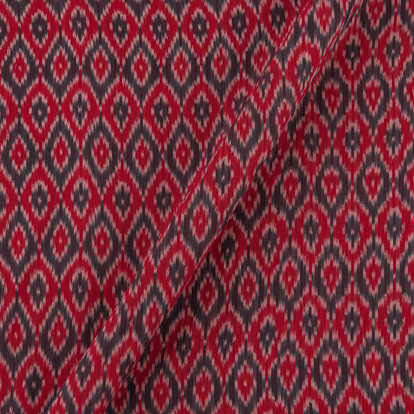 Mercerised Cotton Ikat Cherry Red Colour Fabric Online 9151QE