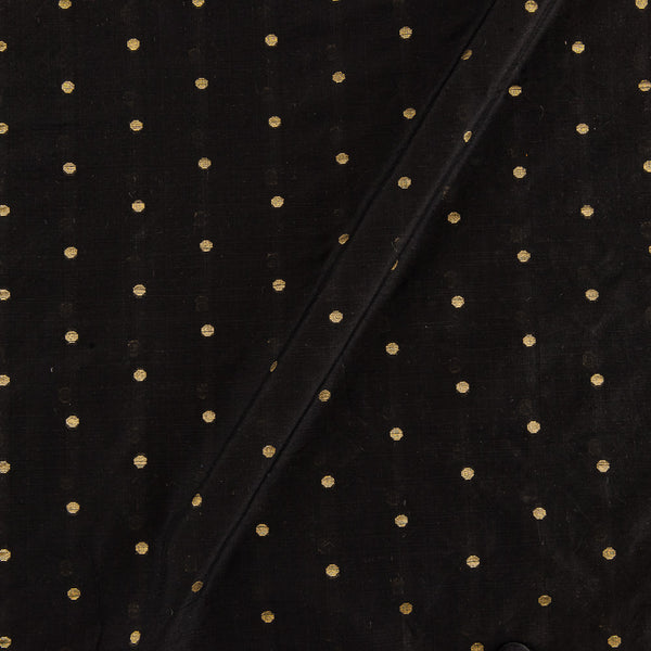 Buy Spun Dupion Black Colour Golden Butta Fabric 9363G Online