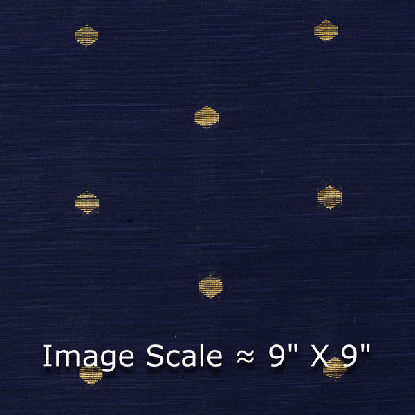 Spun Dupion Navy Blue X Black Cross Tone Golden Butta Fabric online 9363O
