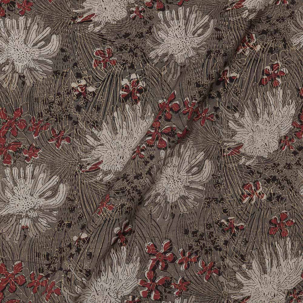 Dabu Cotton Cedar Colour 42 Inches Width Floral Hand Block Print Fabric freeshipping - SourceItRight