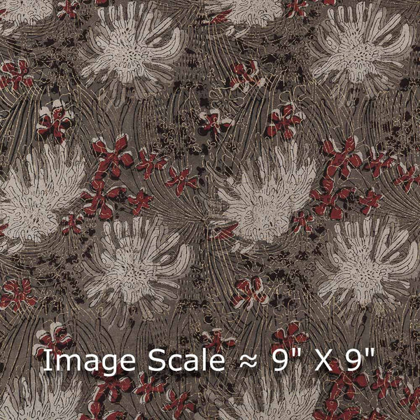 Dabu Cotton Cedar Colour 42 Inches Width Floral Hand Block Print Fabric freeshipping - SourceItRight