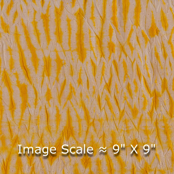 Buy Cotton Tie and Dye Hand Shibori Minion Yellow Colour Fabric 9387AR Online