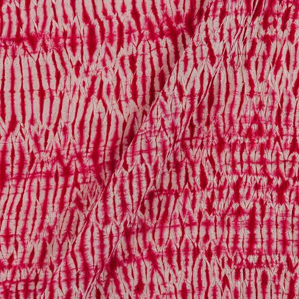 Buy Cotton Tie and Dye Hand Shibori White & Cherry Red Colour Fabric Online 9387AT
