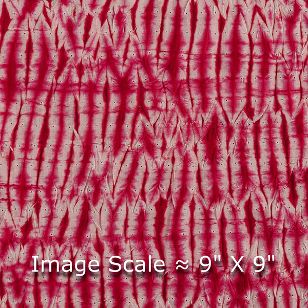Buy Cotton Tie and Dye Hand Shibori White & Cherry Red Colour Fabric Online 9387AT