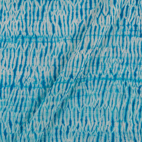 Buy Cotton Tie and Dye Hand Shibori White & Ocean Blue Colour Fabric Online 9387BE