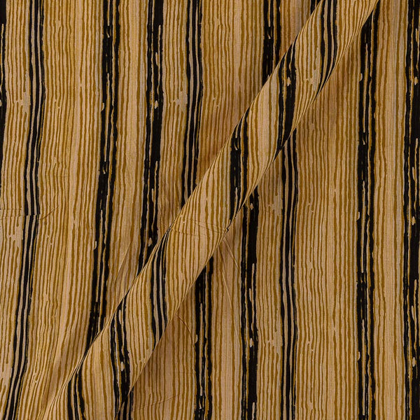 Buy Stripes Patta Design & Brush Effect Beige Cream Colour Printed Cotton Fabric Online 9388K