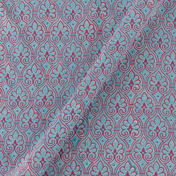 Buy Cotton Aqua Colour Ethnic Butta Print Fabric Online 9441R
