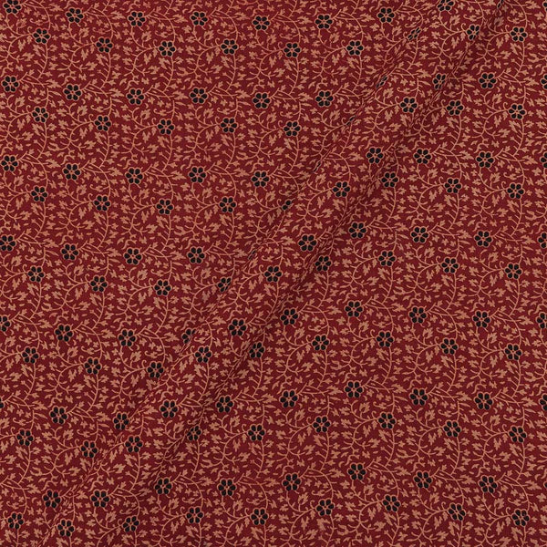 Gamathi Cotton Natural Dyed Floral Jaal Print Maroon Colour 45 Inches Width Fabric freeshipping - SourceItRight